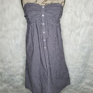 Strapless pinstripe dress